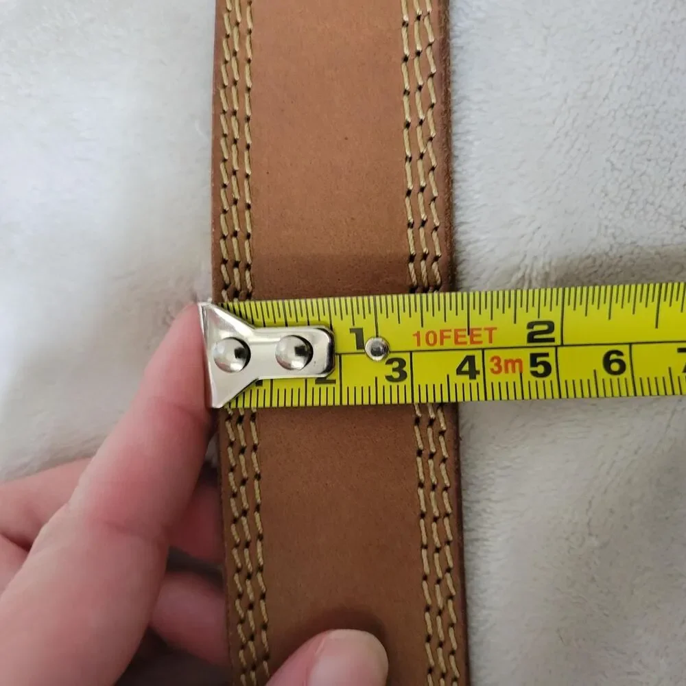 Wrangler Men's Genuine Leather Tan Belt Western Cowboy Basics Casual